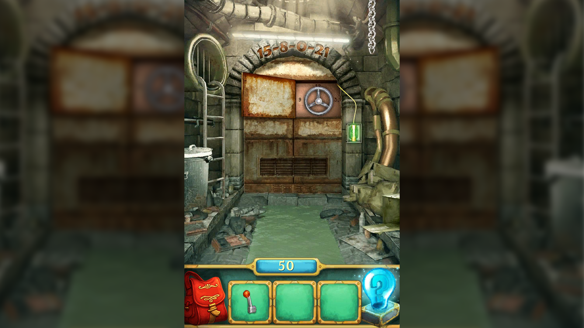 100 Doors: Find Exit dim room lit by a single hanging bulb