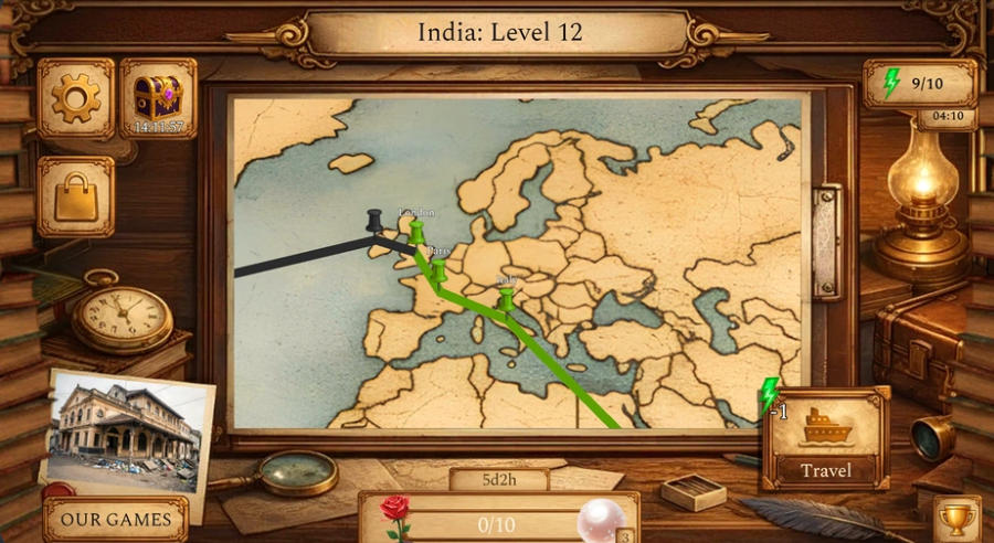 Around the World in 80 Days: Hidden Quest travel map at India Level 12