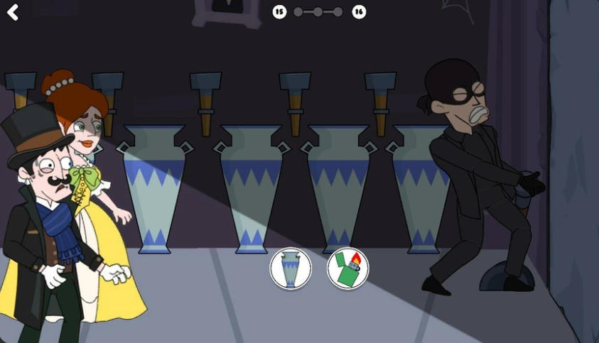 Clue Hunter action choice during a museum robbery