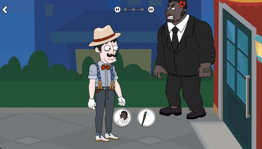 Clue Hunter confrontation choice outside a building