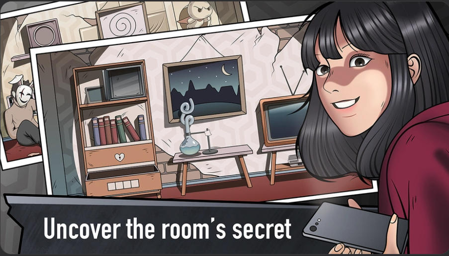 Cube Stories Escape video blogger exploring a room with books and symbols