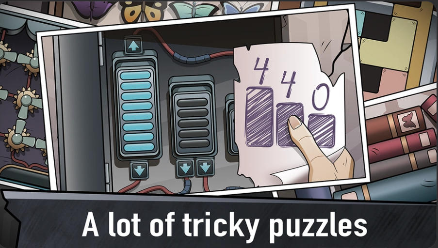 Cube Stories Escape battery level logic puzzle with a handwritten code