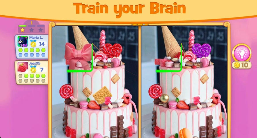 Differences online zoom and hint picture puzzle
