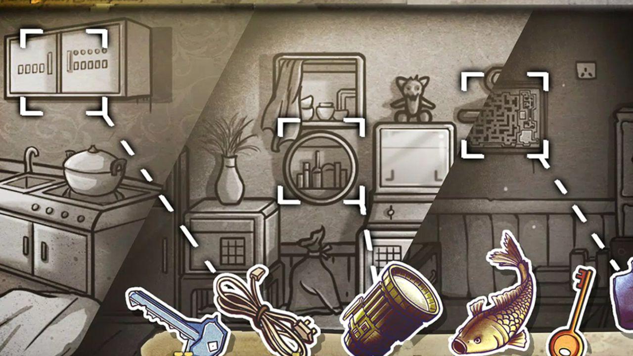 Escape Room: Secret of Memories close-up of an old television cabinet