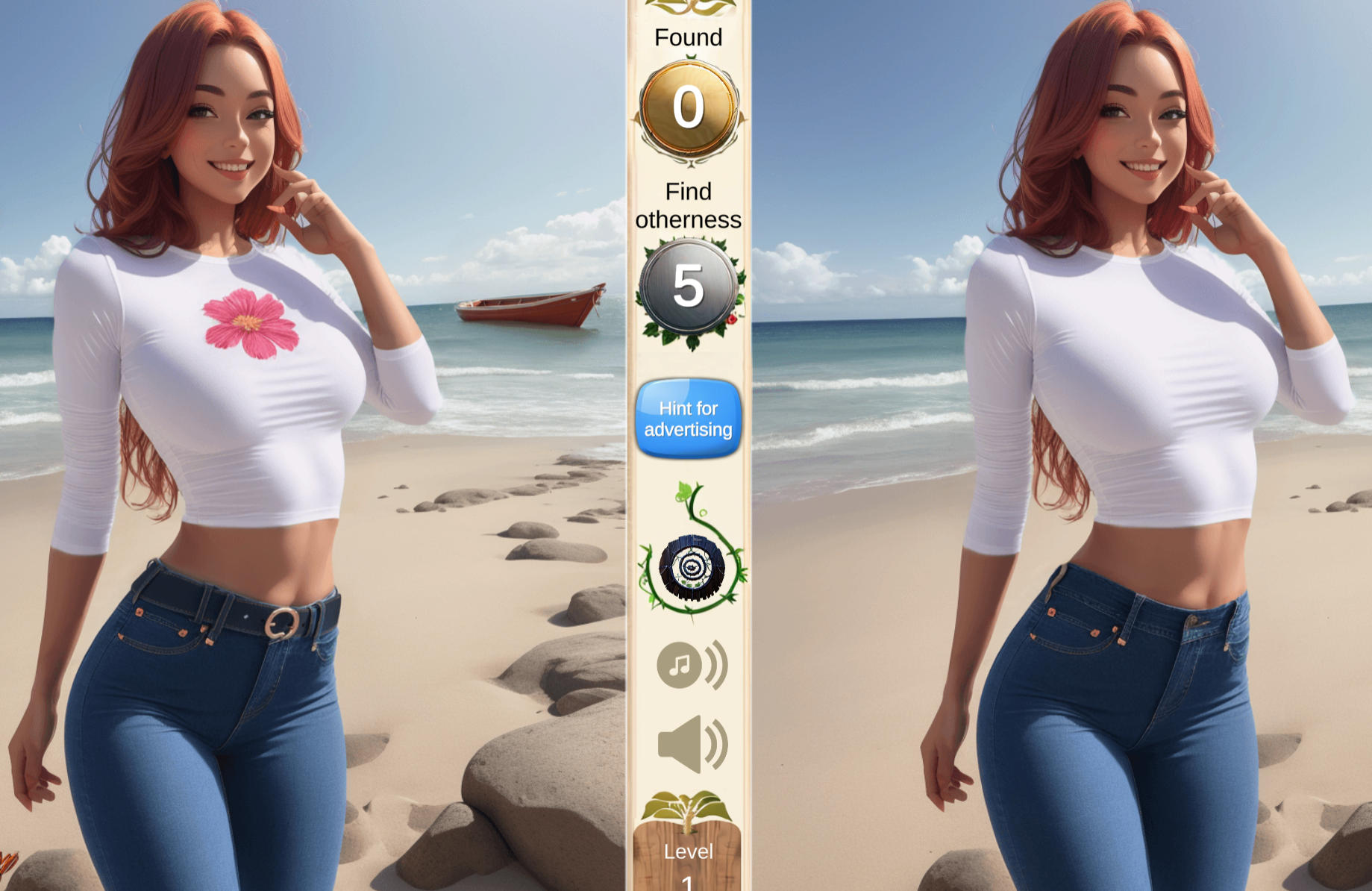 Find differences Open the girl's photo clothing detail puzzle