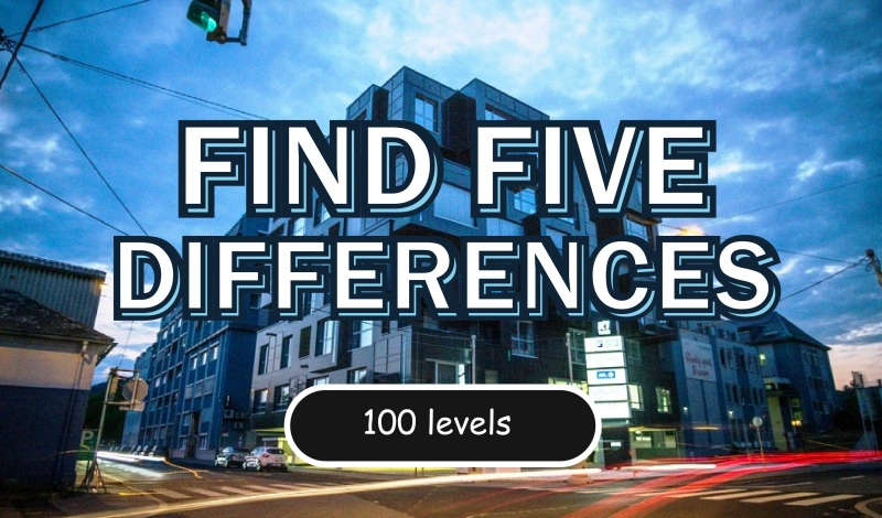 Find Five Differences: 100 Levels game card