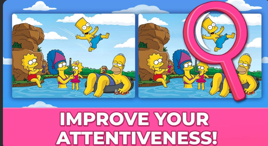 Find the Difference The Simpsons Springfield level challenge