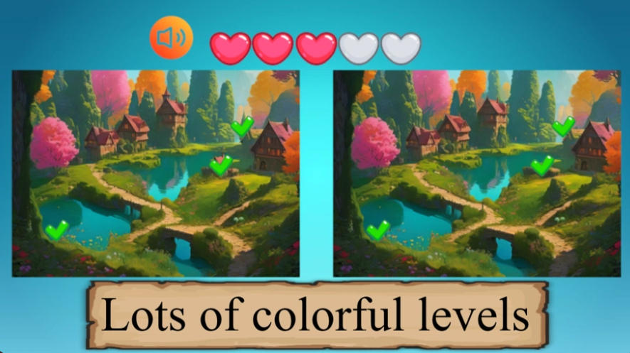 Find the Differences A Colourful World fantasy forest village level