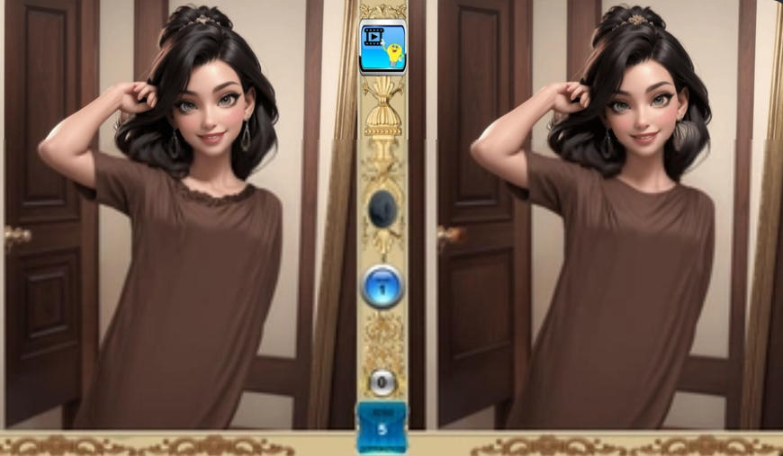 Find the Differences Beauties adult brunette portrait comparison puzzle