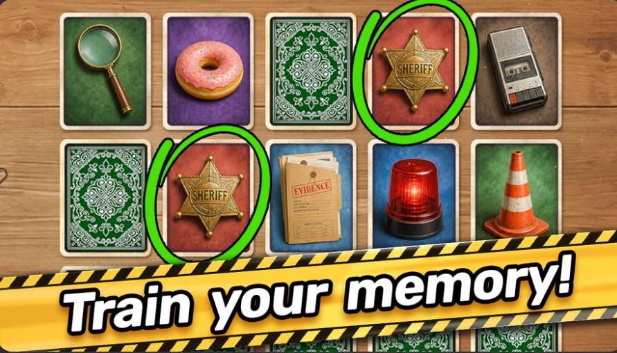 Hidden Object: Investigative Reporter memory card matching mini-game