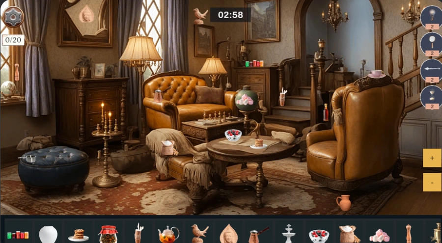 Hidden Object: Lost Places hidden items in a detailed living room