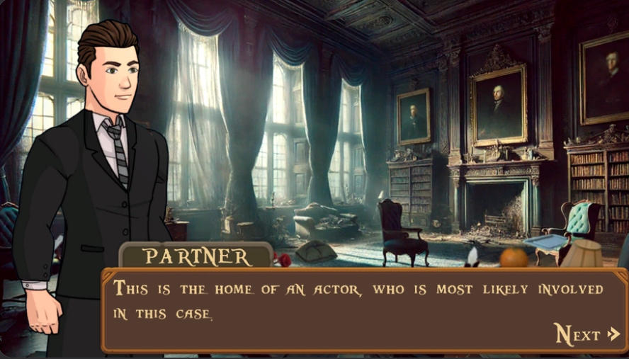 Hidden Object: Sherlock Holmes investigation inside an actor's home