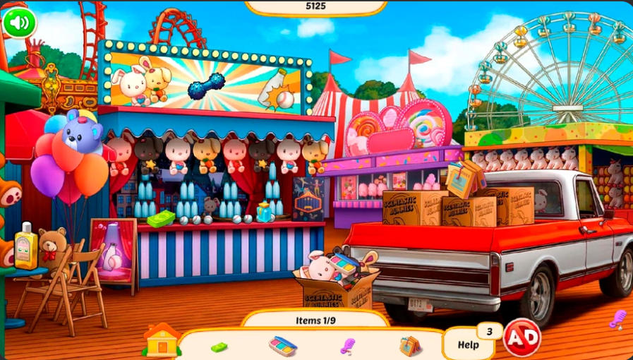 Hidden Objects American Journey amusement park search scene