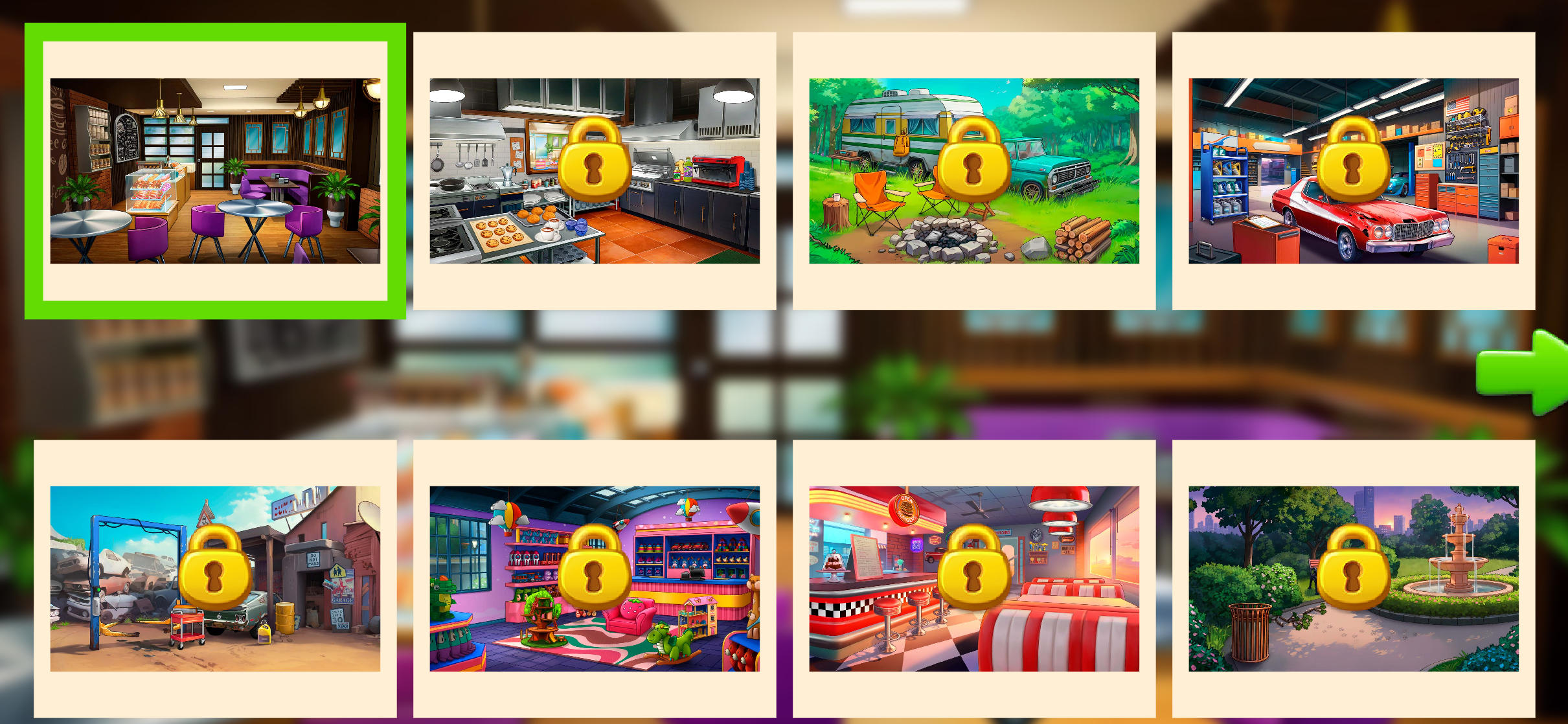 Hidden Objects American Journey collection of unlockable travel locations