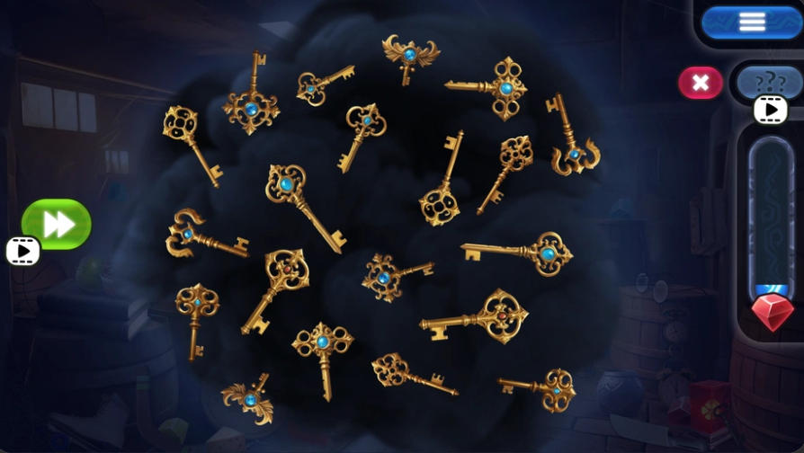 Hidden Objects Castle Treasures ornate key matching puzzle