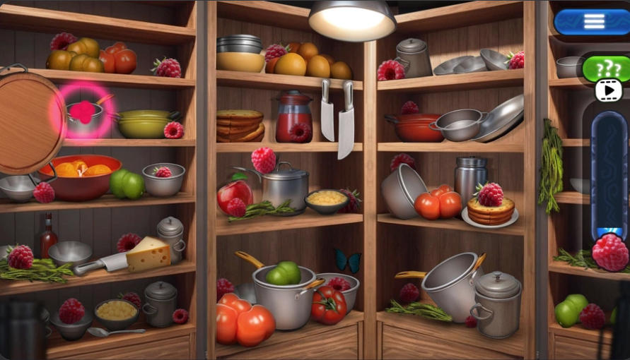 Hidden Objects Castle Treasures pantry raspberry search