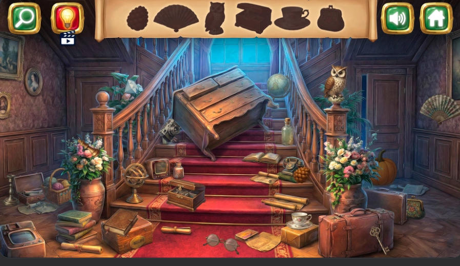 Hidden Objects Family Manor zoom gameplay