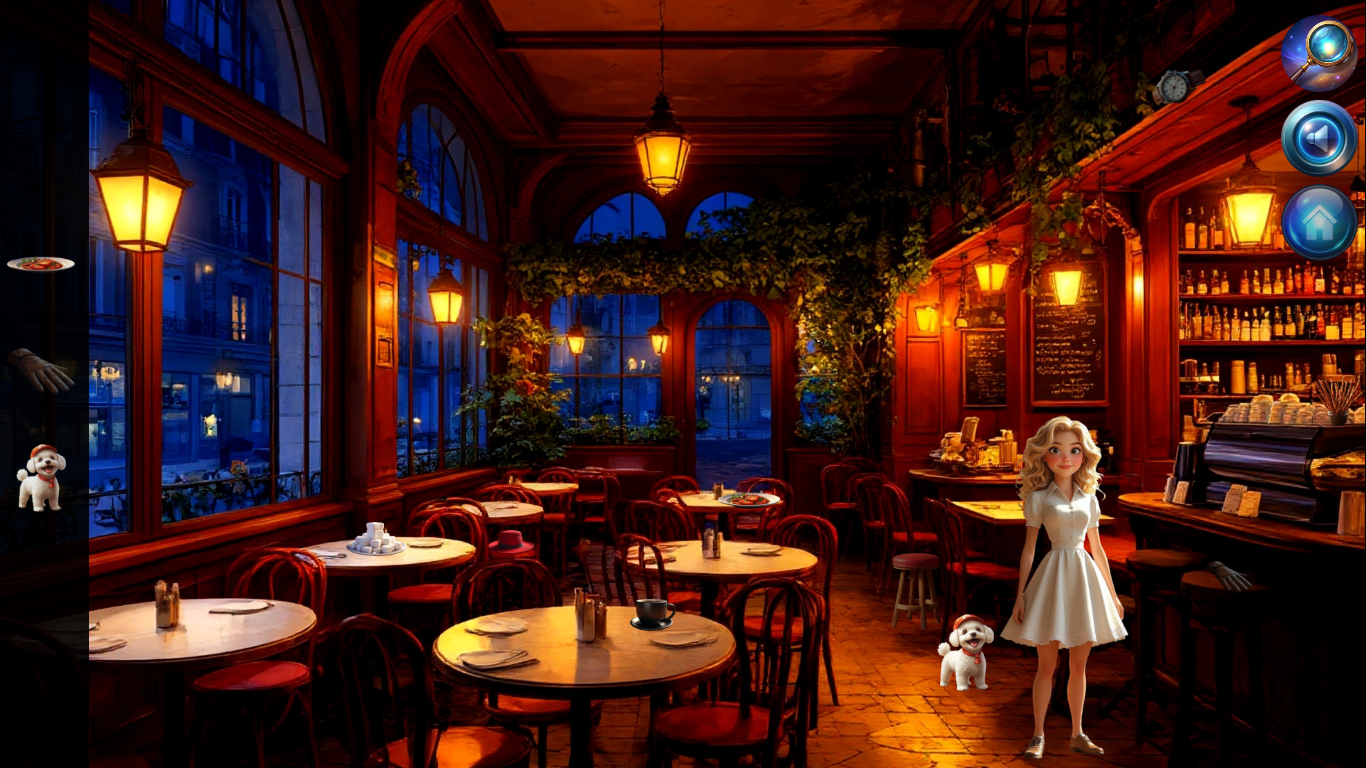Hidden Objects: France bakery interior filled with baguettes and pastries