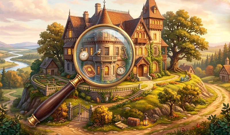 Hidden Objects: Hilltop Manor game card