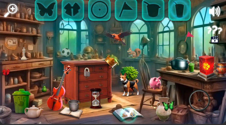 Hidden Objects: Hilltop Manor cluttered collection room