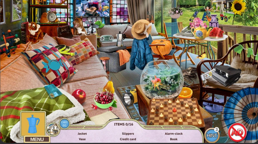 Hidden Objects: Sweet Home hidden item search near a garden patio