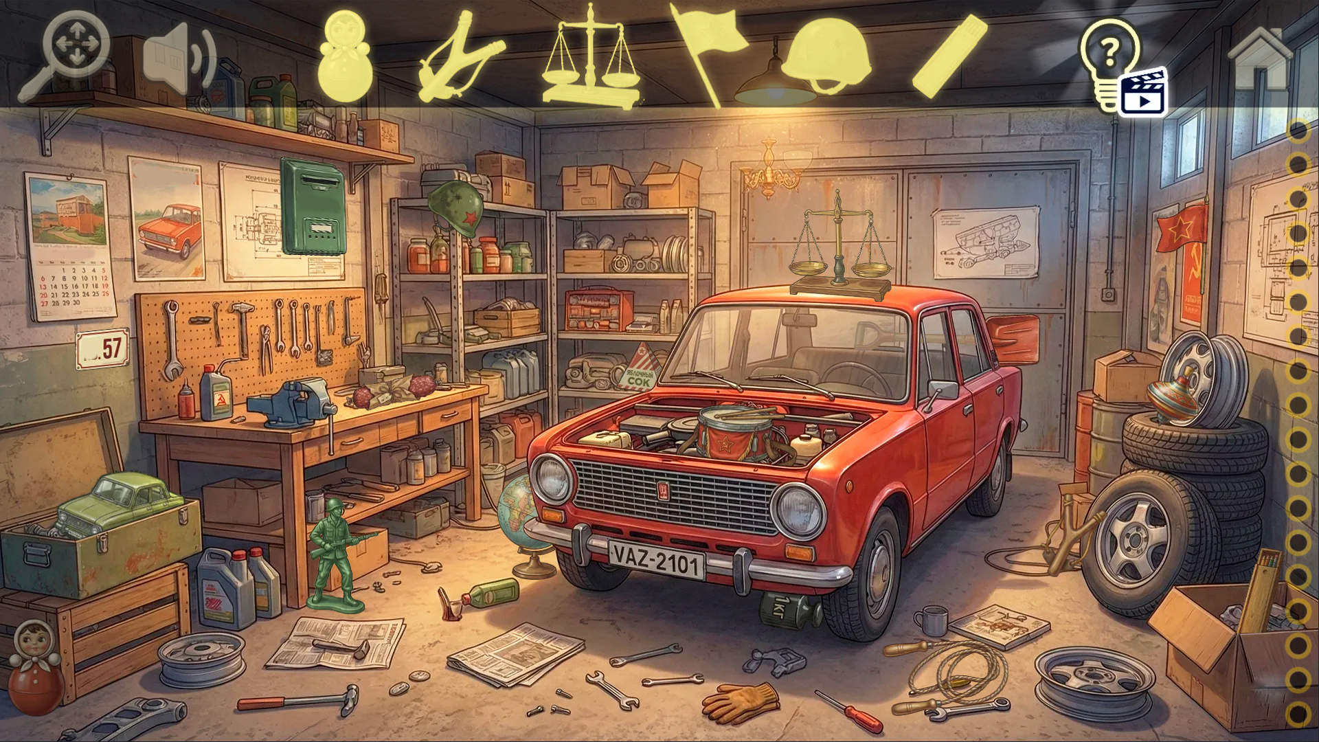Hidden Objects Welcome to the USSR courtyard scene with period details