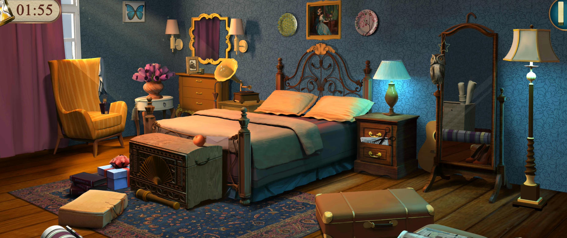 Mary's Mystery Hidden Object hand-painted detective scene