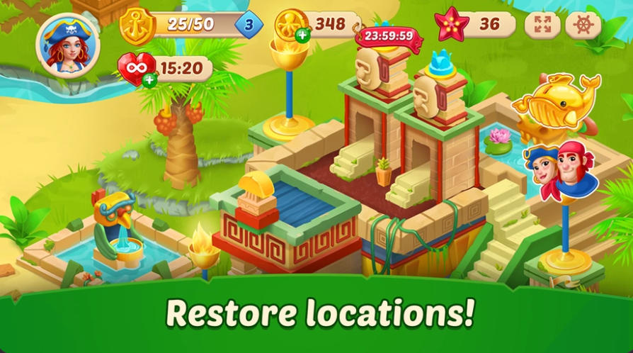 Pirates of 7 Differences island search and find scene