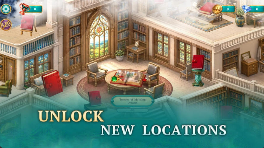 Secret Hall Hidden Objects mansion library location map
