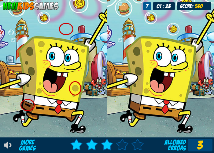 SpongeBob Spot the Differences hidden object poster