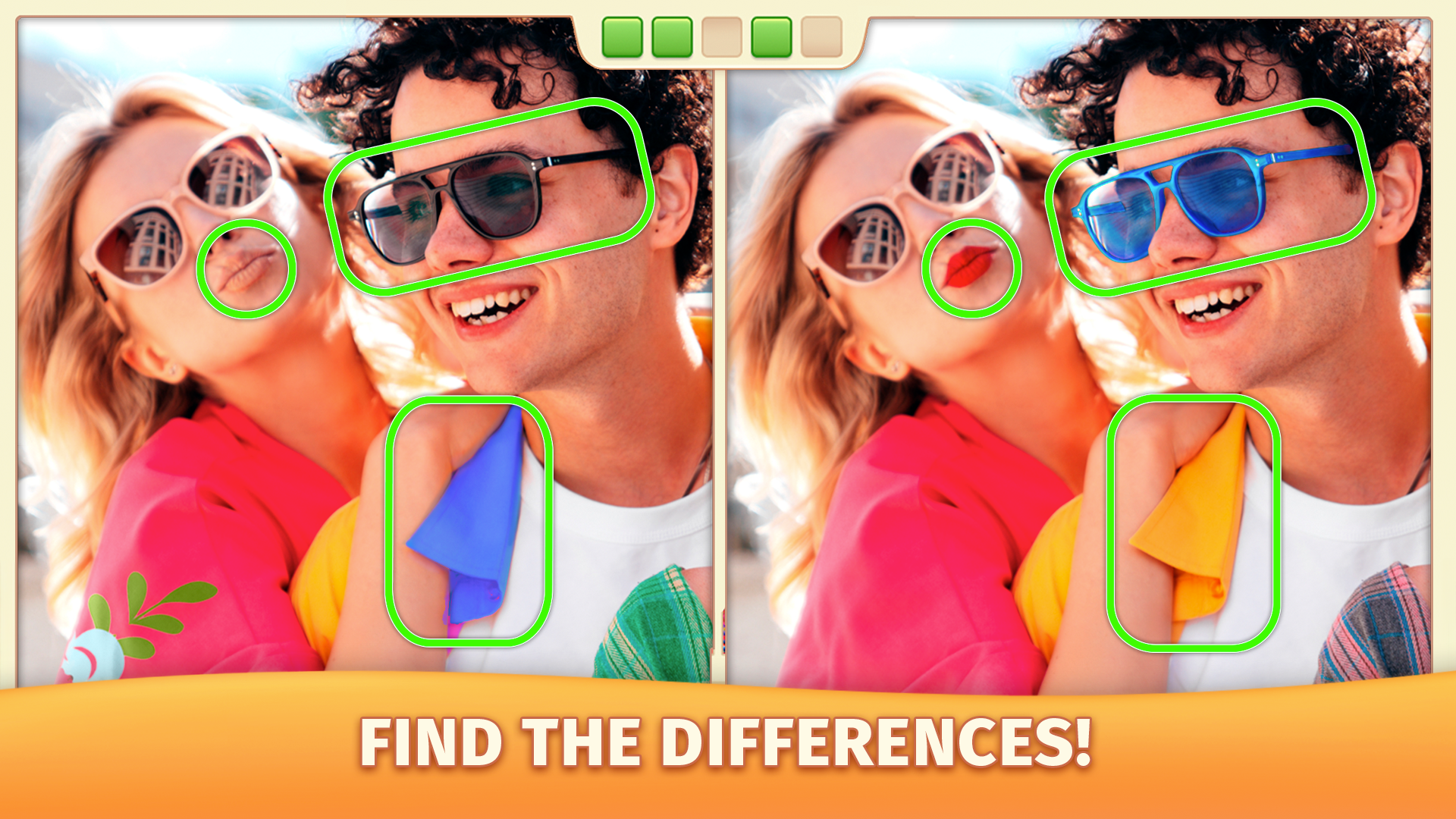 Spot 5 Differences Social picture pair with colorful fantasy forest scene