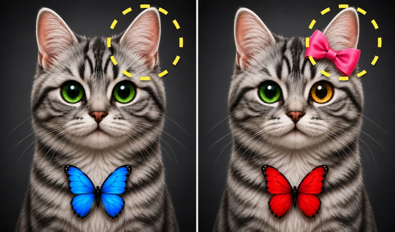 Spot the Difference: Cozy Cats hidden object poster