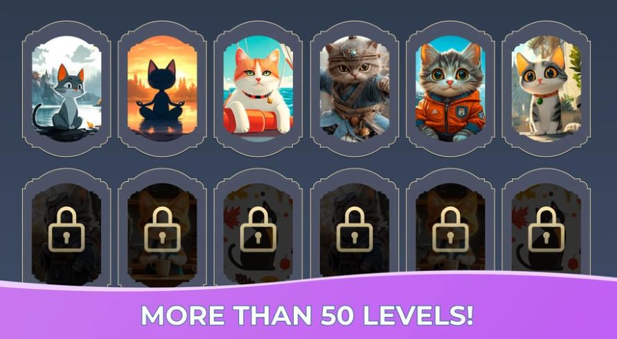 Spot the Difference: Cozy Cats level selection screen