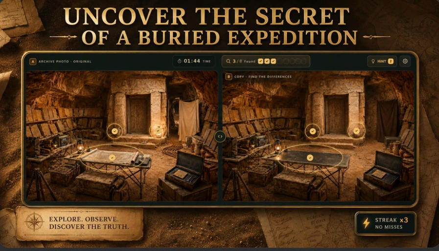 Spot the Differences Expedition Mysteries buried desert expedition chamber