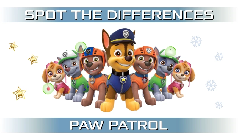 Spot the differences: PAW PATROL game card