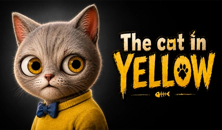 The Cat in Yellow hidden object poster