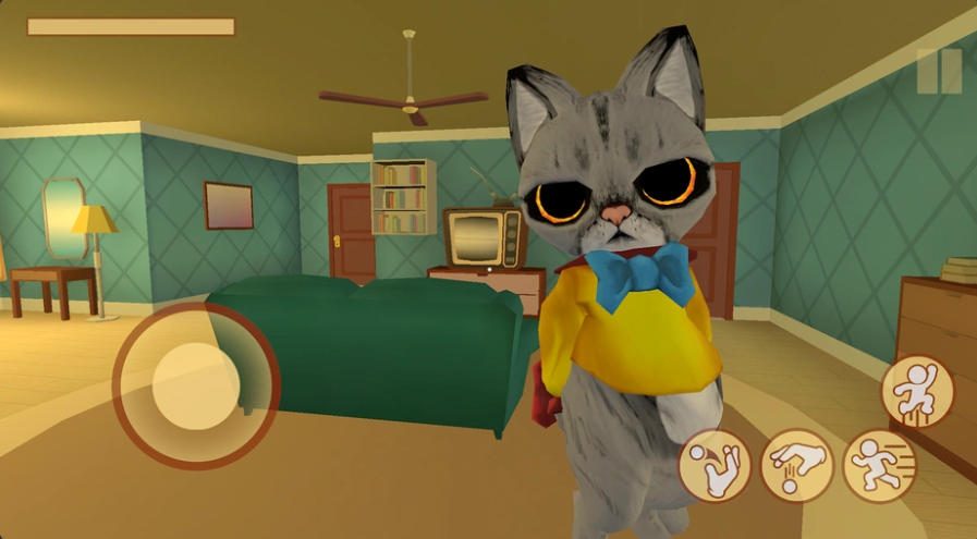 The Cat in Yellow strange cat simulator scene